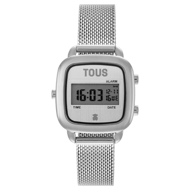 Reloj Tous D-Logo Mini digital en acero y malla milanesa, 3000139600.