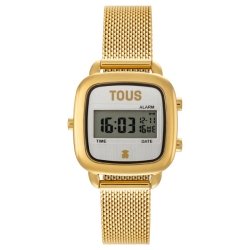 Reloj Tous D-Logo Mini en dorado y malla milanesa, 3000139500.