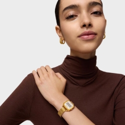 Reloj Tous D-Logo Mini en dorado y malla milanesa, 3000139500.