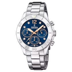 Reloj Festina Boyfriend de mujer cronógrafo con esfera azul, F20603/3.