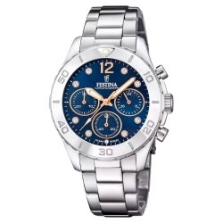 Reloj Festina Boyfriend de mujer cronógrafo con esfera azul, F20603/3.