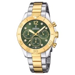 Reloj Festina Boyfriend cronógrafo bicolor y esfera verde, F20604/2.