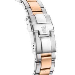 Reloj Festina Boyfriend cronógrafo bicolor rosé y esfera nácar, F20605/1.