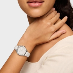 Reloj Tous Now de chicas en acero y correa caucho blanca, 3000142800.