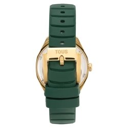 Reloj Tous Now dorado, esfera nácar verde y correa caucho, 3000141200.