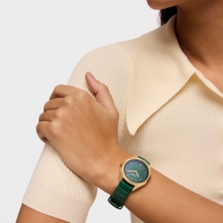 Reloj Tous Now dorado, esfera nácar verde y correa caucho, 3000141200.