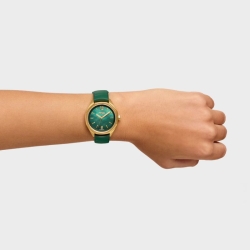 Reloj Tous Now dorado, esfera nácar verde y correa caucho, 3000141200.