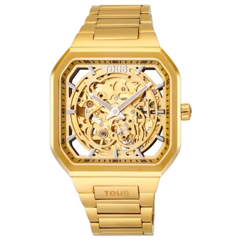 Reloj Tous D-Bear Now automático dorado IPG y skeleton, 3000137600.