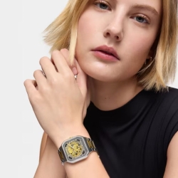 Reloj Tous D-Bear Now automático bicolor dorado y skeleton, 3000137700.