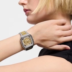 Reloj Tous D-Bear Now automático bicolor dorado y skeleton, 3000137700.