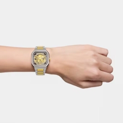 Reloj Tous D-Bear Now automático bicolor dorado y skeleton, 3000137700.