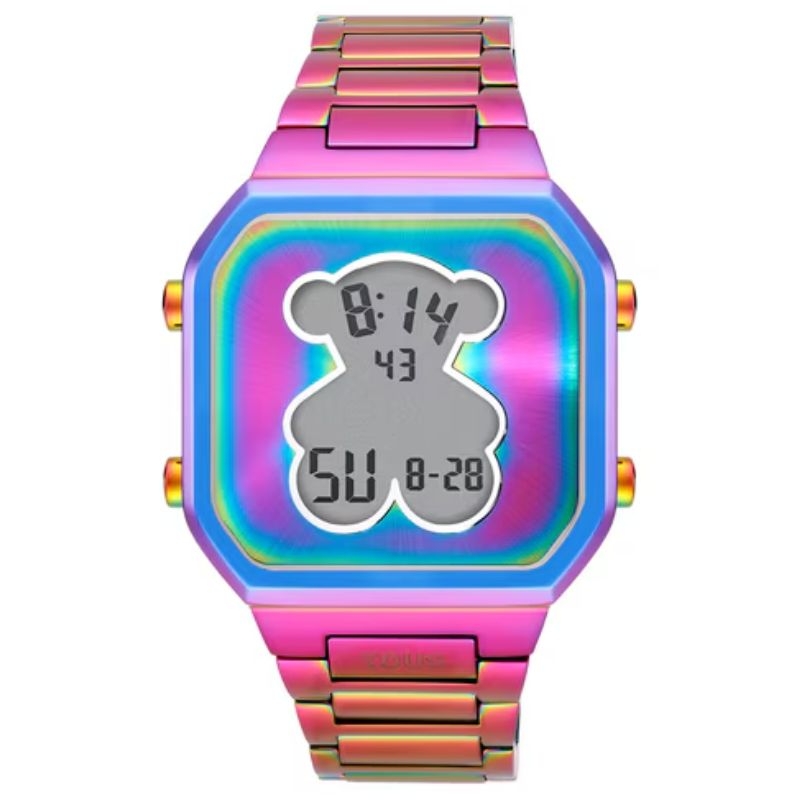 Reloj Tous D-Bear digital en acero acabado iridiscente, 3000137900.