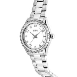 Reloj Tous T-Bear para niñas en acero y esfera blanca, 3000134200.