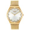 Reloj Tous Karat Round Mesh en acero dorado IP y malla, 3000139800.