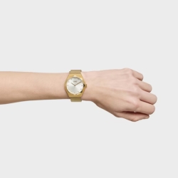 Reloj Tous Karat Round Mesh en acero dorado IP y malla, 3000139800.