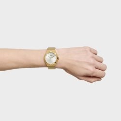 Reloj Tous Karat Round Mesh en acero dorado IP y malla, 3000139800.