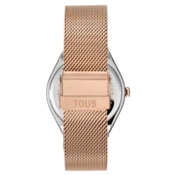 Reloj Tous Karat Round Mesh de mujer bicolor rosé y malla, 3000139900.