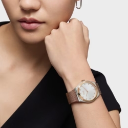 Reloj Tous Karat Round Mesh de mujer bicolor rosé y malla, 3000139900.