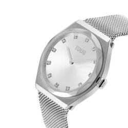 Reloj Tous Karat Round Mesh de mujer en acero con malla, 3000141800.