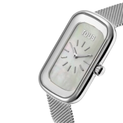 Reloj Tous T-Band Club en acero, esfera de nácar y malla, 3000140600.