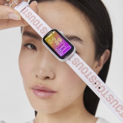 Reloj inteligente Tous T-Band correa de nylon rosa/blanca, 200351087.