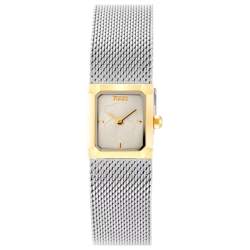 Reloj Tous Mini Mesh de mujer con bisel dorado y malla, 3000142100.