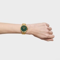Reloj Tous S-Mesh Mirrow dorado y esfera verde espejo, 3000142600.