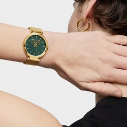 Reloj Tous S-Mesh Mirrow dorado y esfera verde espejo, 3000142600.