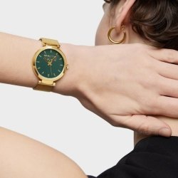 Reloj Tous S-Mesh Mirrow dorado y esfera verde espejo, 3000142600.