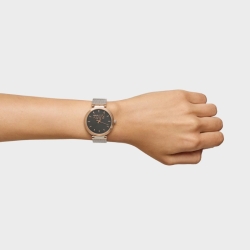 Reloj Tous S-Mesh bicolor rosé y esfera marrón espejo, 3000142500.