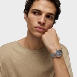 Reloj Tous S-Mesh bicolor rosé y esfera marrón espejo, 3000142500.