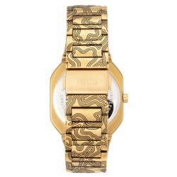 Reloj Tous Lit cuadrado y dorado con brazalete grabado, 3000140000.