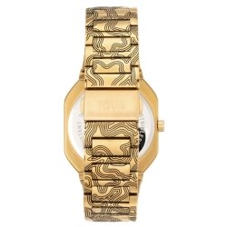 Reloj Tous Lit cuadrado y dorado con brazalete grabado, 3000140000.