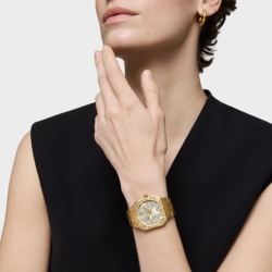 Reloj Tous Lit cuadrado y dorado con brazalete grabado, 3000140000.
