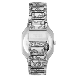 Reloj Tous Lit cuadrado, acero y brazalete grabado Kaos, 3000140100.