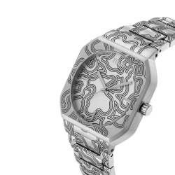 Reloj Tous Lit cuadrado, acero y brazalete grabado Kaos, 3000140100.