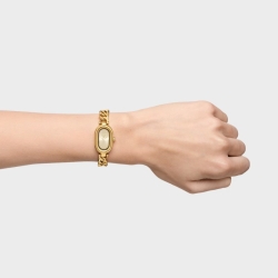 Reloj Tous Oval Time tipo joya dorado y brazalete de cadena, 3000140200.