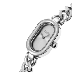 Reloj Tous Oval Time tipo joya con brazalete de cadena, 3000140300.