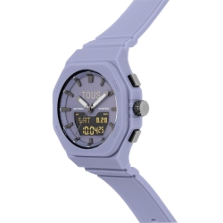 Reloj Tous Bet analógico/digital, acero gris y resina lila 3000135000.