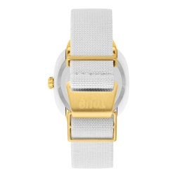 Reloj Tous Osier solar blanco con caja de cerámica y detalles dorados, 3000138000.