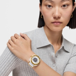 Reloj Tous Osier solar blanco con caja de cerámica y detalles dorados, 3000138000.
