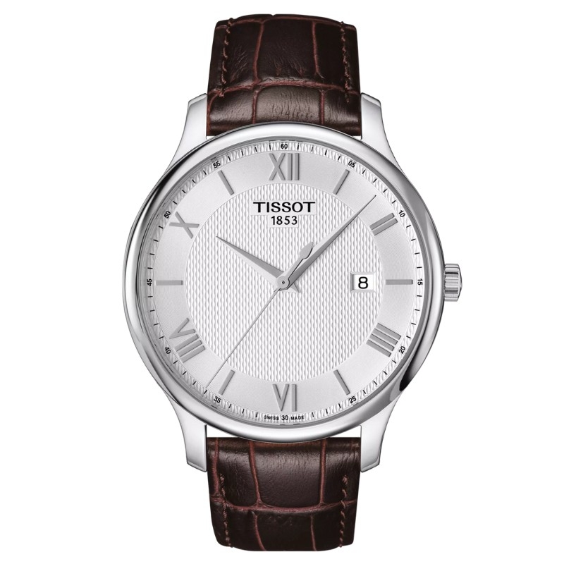 Reloj Tissot Tradition de hombre estilo clásico y correa de piel, T0636101603800.