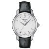 Reloj Tissot de mujer Tradition, de estilo clásico y correa de piel negra T0632101603700.