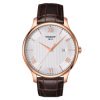 Reloj Tissot Tradition con caja rosé y correa de piel T0636103603800.