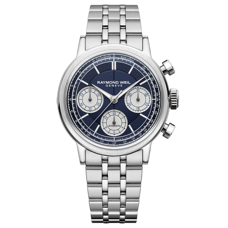 Reloj Raymond Weil Millesime Automatic Chronograph azul, 7765-ST-50651.