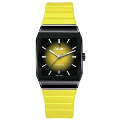 Reloj Rado Anatom Automatic cerámica negra y correa amarilla, R10201259.