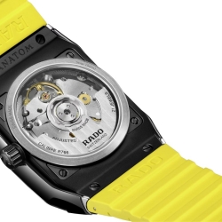 Reloj Rado Anatom Automatic cerámica negra y correa amarilla, R10201259.