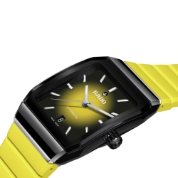 Reloj Rado Anatom Automatic cerámica negra y correa amarilla, R10201259.