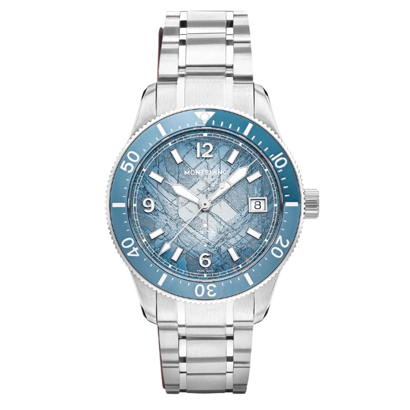 Reloj Montblanc Iced Sea Automatic Date 0 Oxygen esfera azul, 134022.