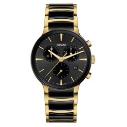 Reloj Rado Centrix Chronograph cerámica negra y dorado, R30211152.